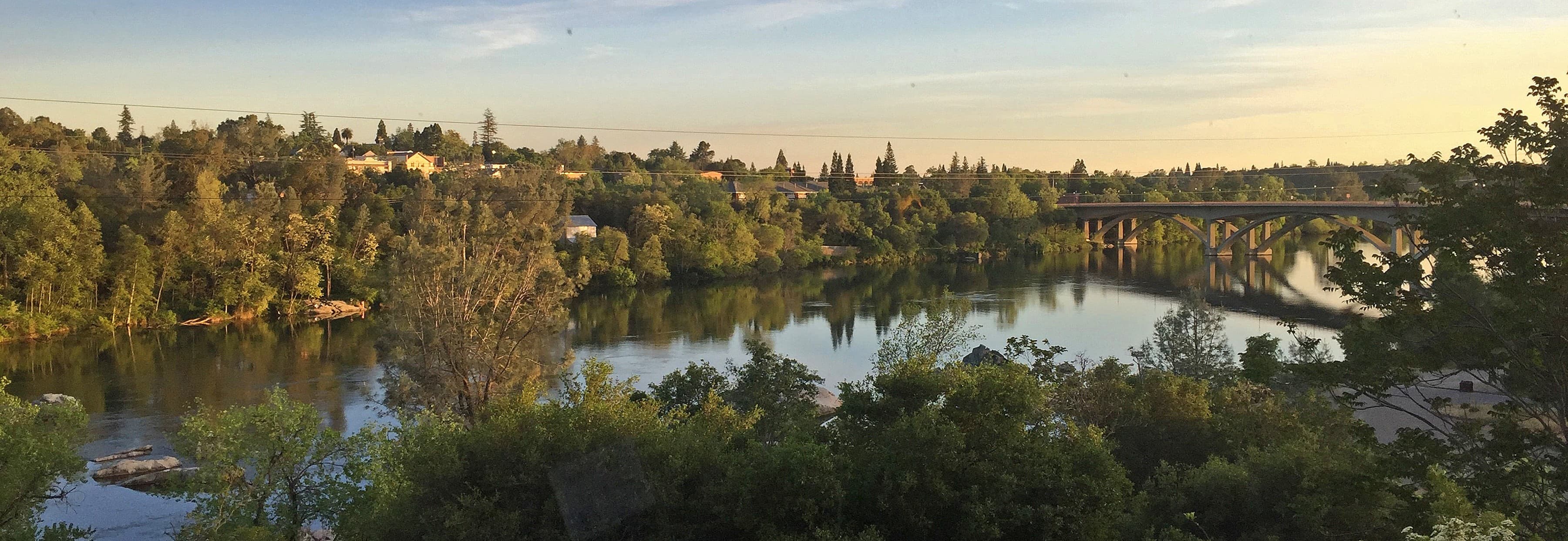 River and tree-lined landscape